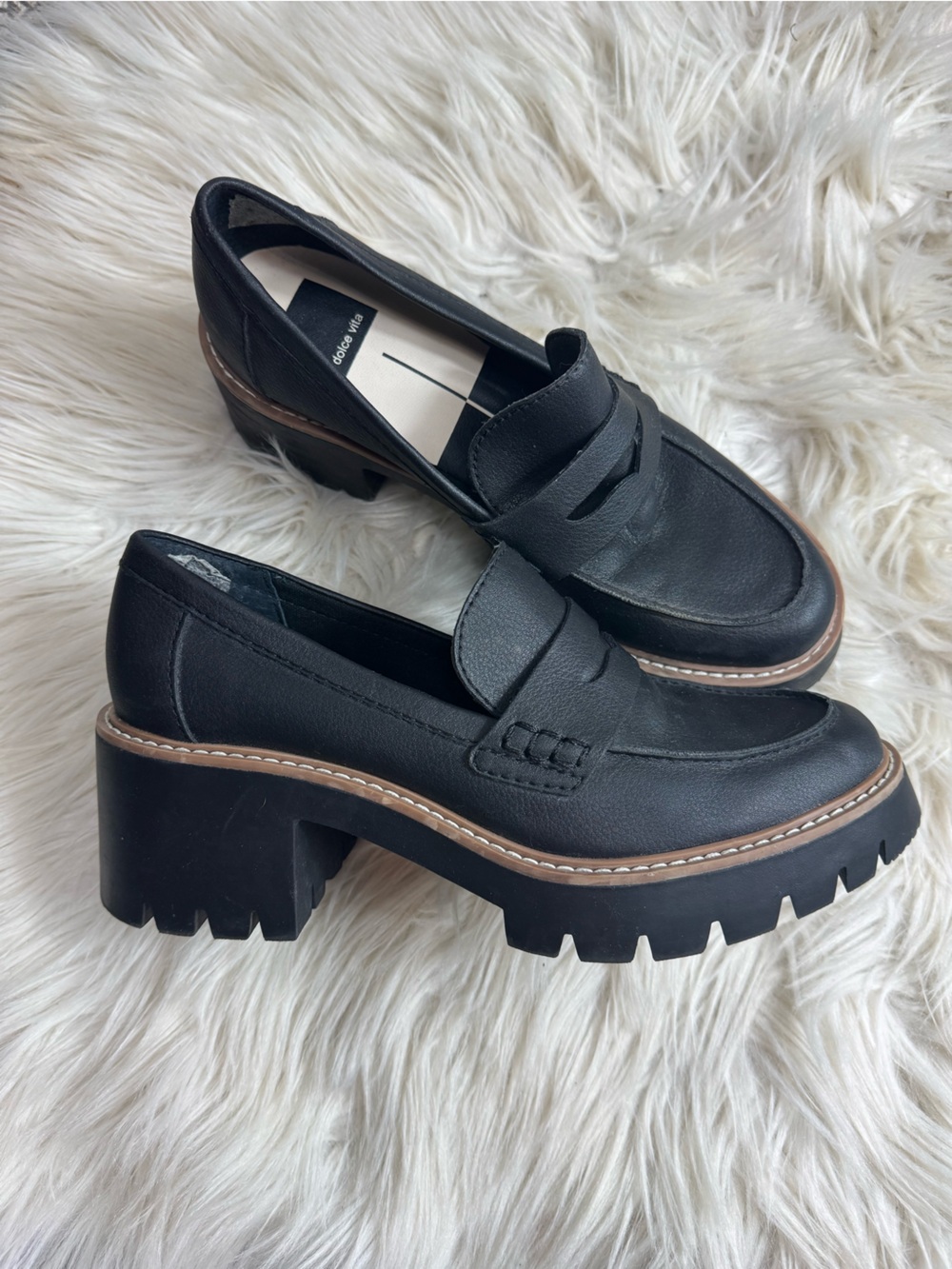 Dolce Vita Chunky Loafers in black size 7.5